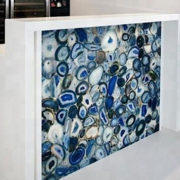 Semiprecious Blue agate, Gemstone Slab