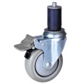 4 inch PU wiel uitzetbaar steel caster