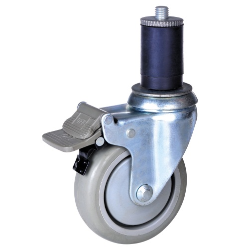 4 inch PU wheel expandable stem caster