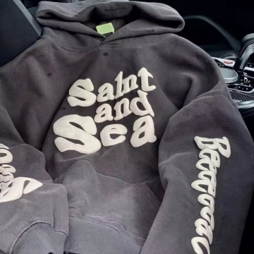 Customizable Heavyweight Oversized Puff Print Hoodies for Men - Personalized 3D Letter Puff Print Pullover Hoodies