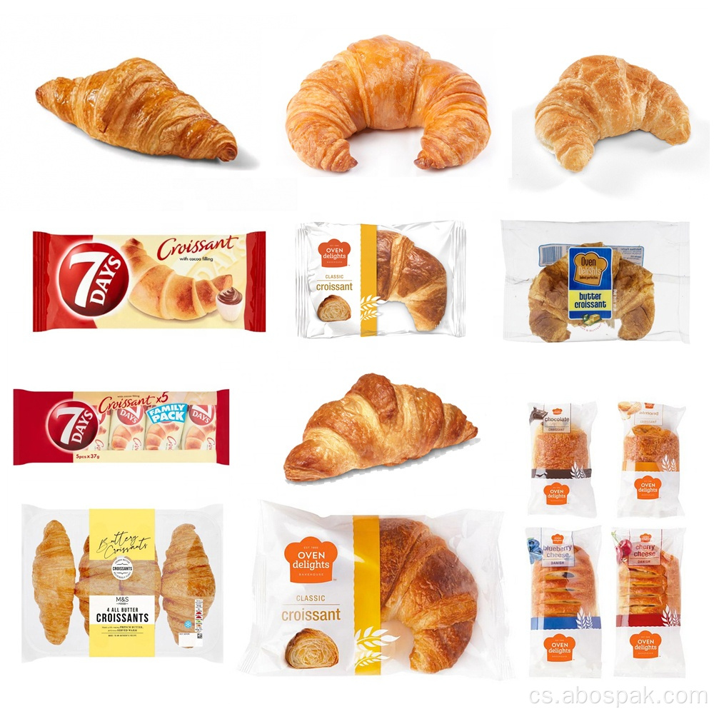 Croissant chleba pytel plynu splachovací těsnící stroj