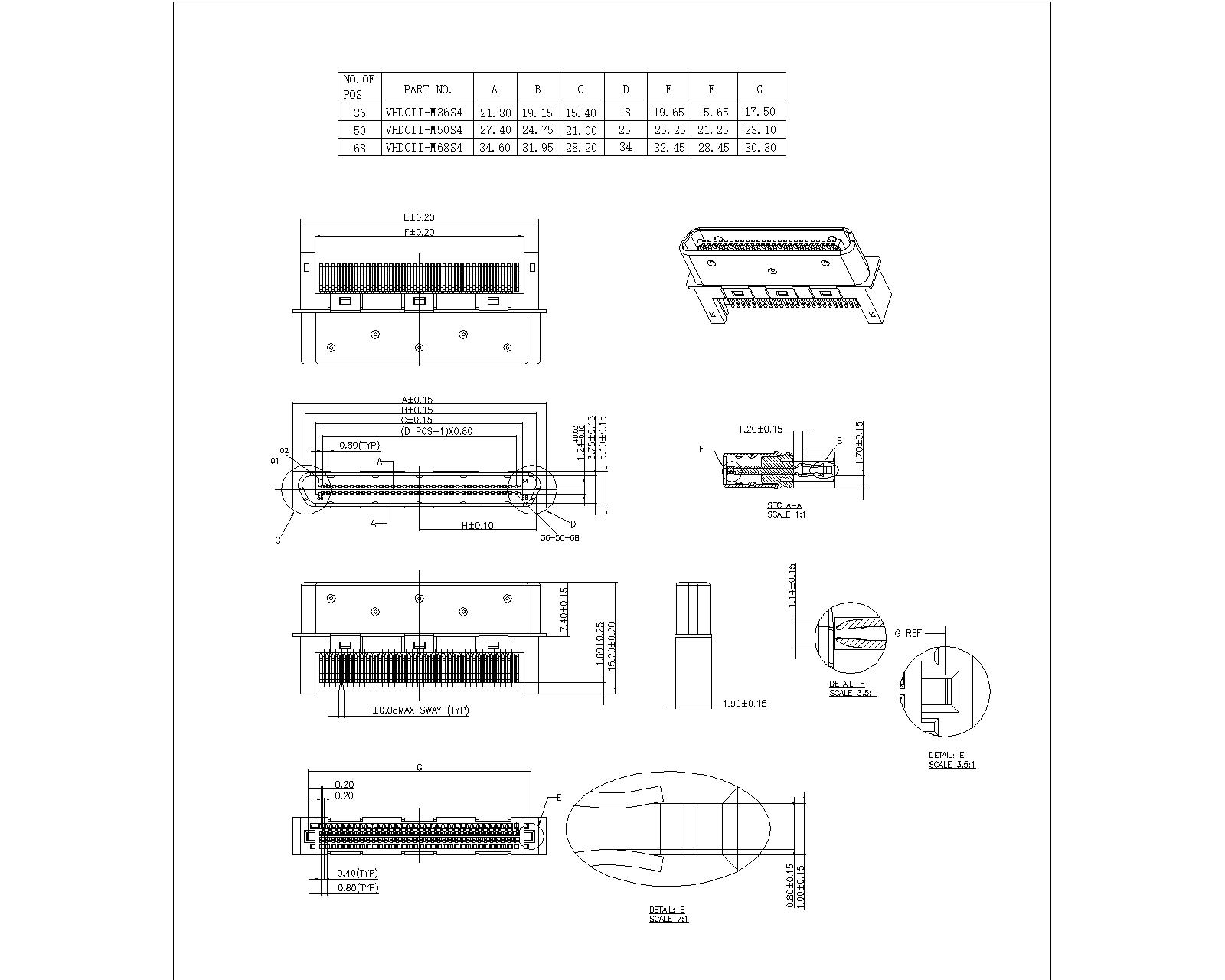 0.8mm Series Cable Plug Connector IDC Molded 0.8mm Series Cable Plug Connector IDC Molded