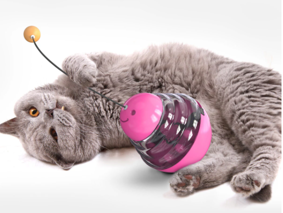 Tumbler Cat Toy Leaking Ball Funny Cat Stick Toy Ball Self-healing Artifact