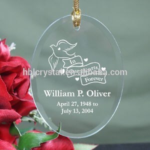 3d laser Oval shape glass crystal ornament