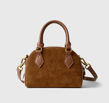 2025 New Genuine Leather Boston Crossbody Handbag - Suede Cowhide