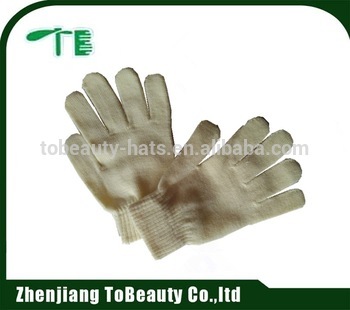 clean white knitted glove