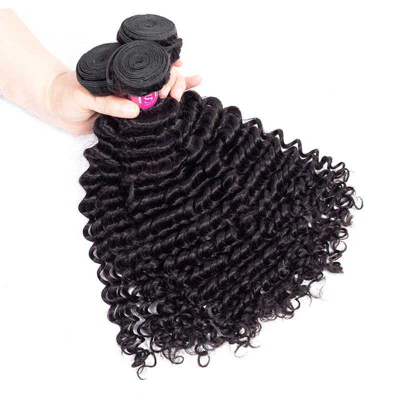 Unprocessed Raw Virgin Indian Deep Curly Human Hair Bundles