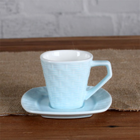 3OZ Woven pattern cup and saucer