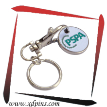 custom metal cheap supermarket coin key chain