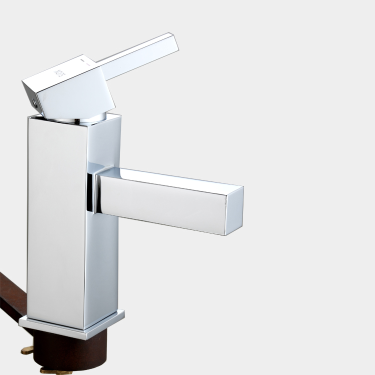 Brass Single Lever Square basin faucets taps with one handle basin mixer chromed