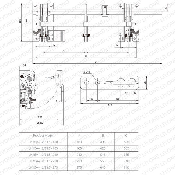 JN15A-12/31.5 Indoor AC High Voltage 12kV Isolator Switch Earth Switches Earthing Switch for KYN28 Switchgear panel