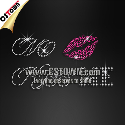 No Kiss Me Custom Korean Rhinestone Hot fix Crystals Designs