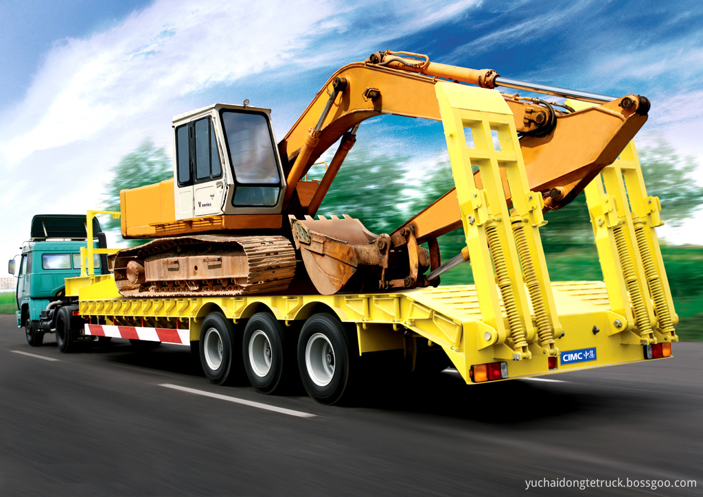 CAT excavator transportation low bed trailer