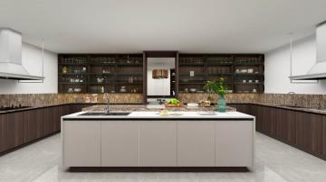 Wooden Color Modern Kitchen Cabinets