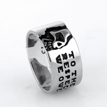 High polished Half face inspiration skull ring