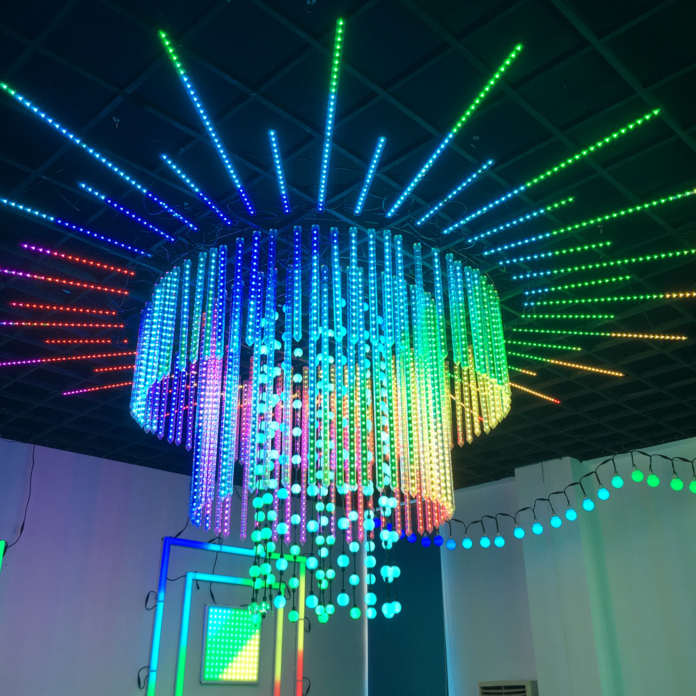 DMX512 пикселно управление 3D LED тръба светлина