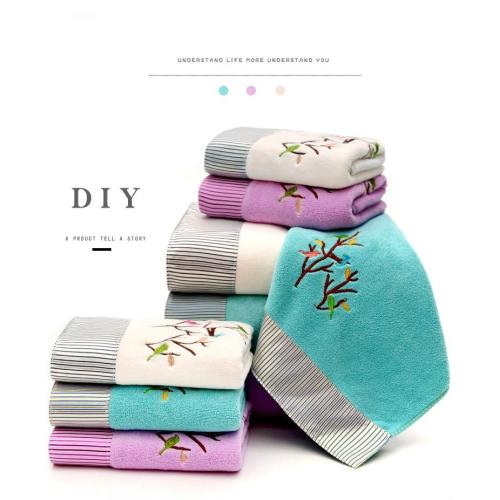 Microfiber embroidery cartoon water absorption adult towels