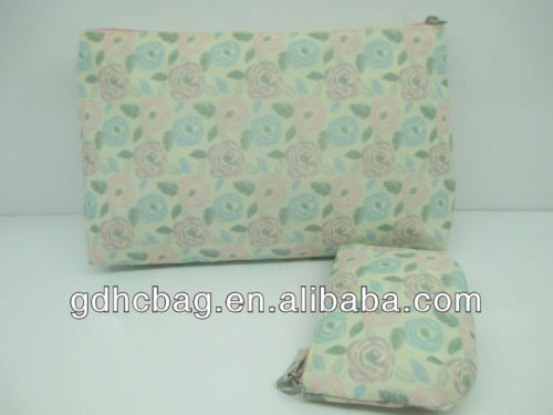 2014 Fashion Girl Makeup Bag with Flower Pattern Elegant Girl First Choice