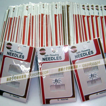 hand sewing needles self threading needles two golden eyes 38mm