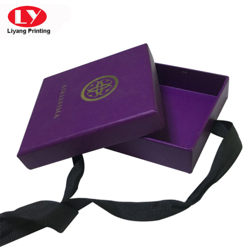 Top And Bottom Ribbon Purple Jewelry Box Packaging