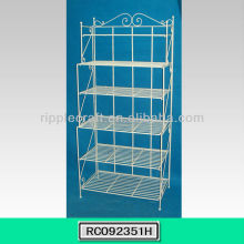 Antique White Warehouse Iron Bakers Rack
