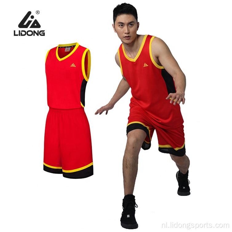 Retro basketbaltruien aangepaste mannen basketbal uniform sets