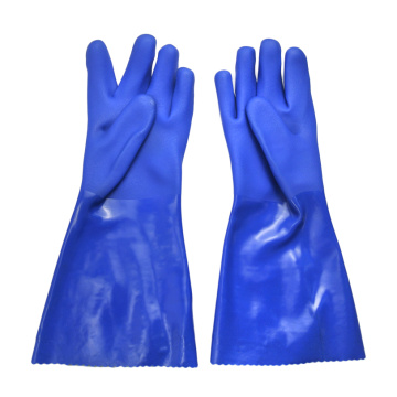 Blue PVC coated gloves 16''