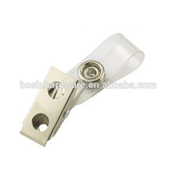 Fashion High Quality Metal Badge Clip Clear Vinyl Strap