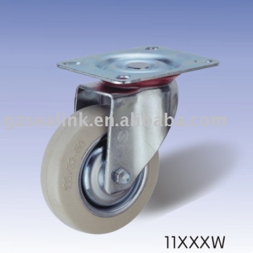 white rubber swivel caster