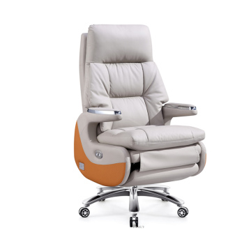 Modern European Leather Swivel Recliners with Footstools