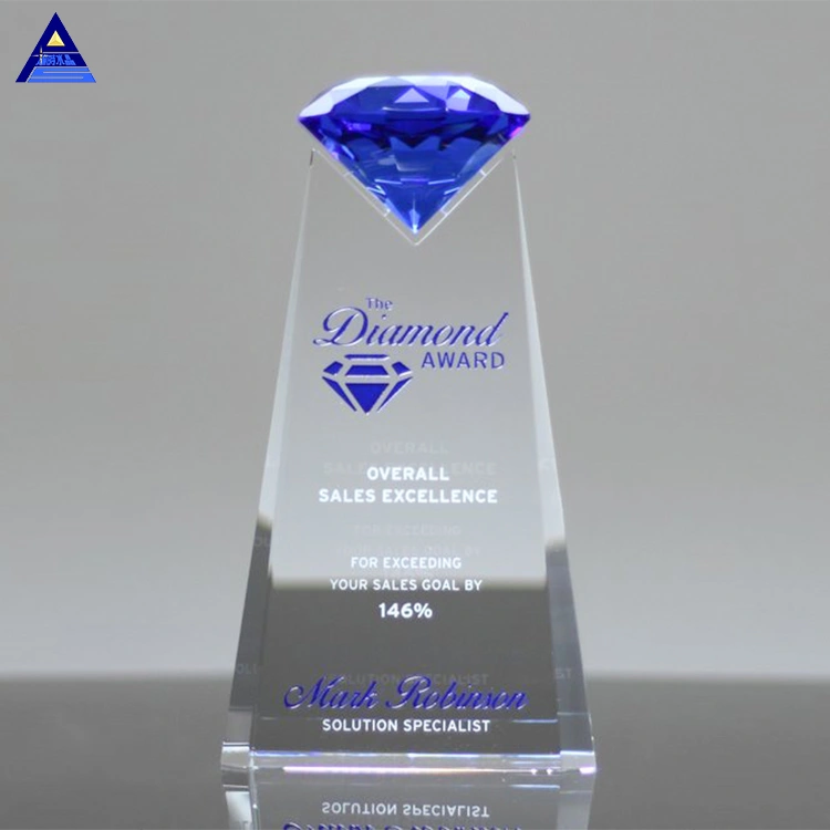 Block Trophy Black for Personalized Clear Crystal Crushed Plaques Awards Crystal Diamond