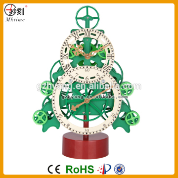 Mktime Factory Direct Sale Plastic Christmas Tree Gear Clock Modern Desk Clock