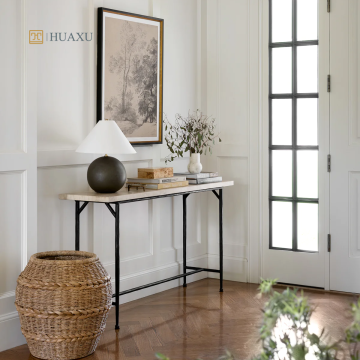 Huaxu Natural Travertine Stone Console Table