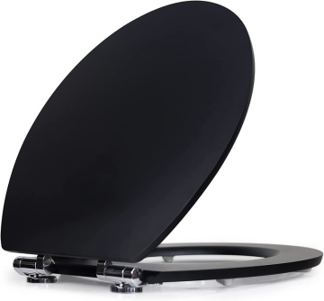 Fanmitrk Black Toilet Seat Wooden-Durable Wood Toilet Seat