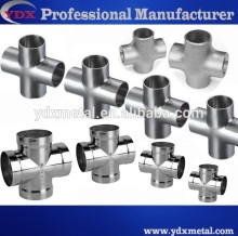 Stainless steel four way tee pipe fitting high quality