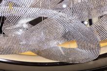 Spiral crystal ball led chandelier lights