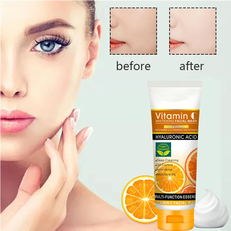 Natural Organic Facial Cleanser Anti Aging Whitening Deep Cleansing Vitamin C Face Wash