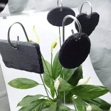 Natural Waterproof Oval Slate Plant Markers - Reusable Hanging Stone Planter Tags