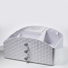 Plastic Lady Diamond Pattern Cosmetic Makeup Organizer