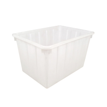 White aquatic stackable crate with custom logo