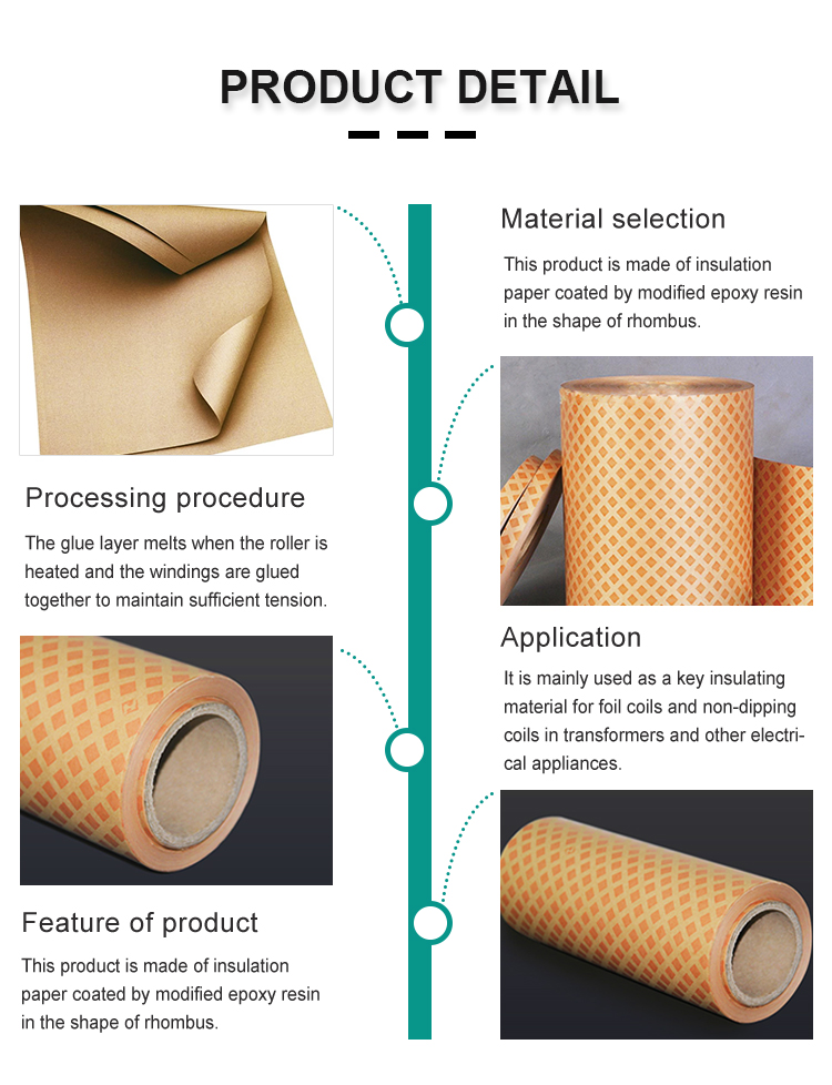 manufacturer 0.08*1000mm diamond dotted insulating kraft paper roll