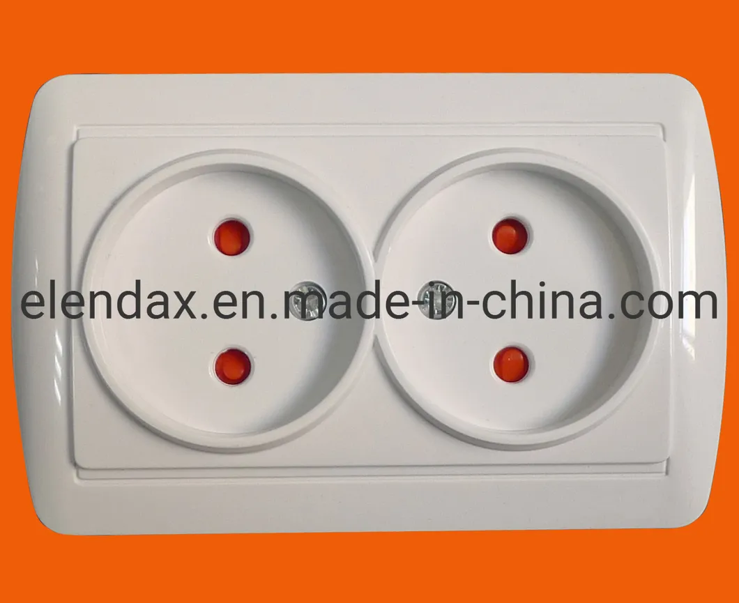 ABS 10A 16A 250V 2p двойная электрическая настенная розетка для поверхностного монтажа (S8209)