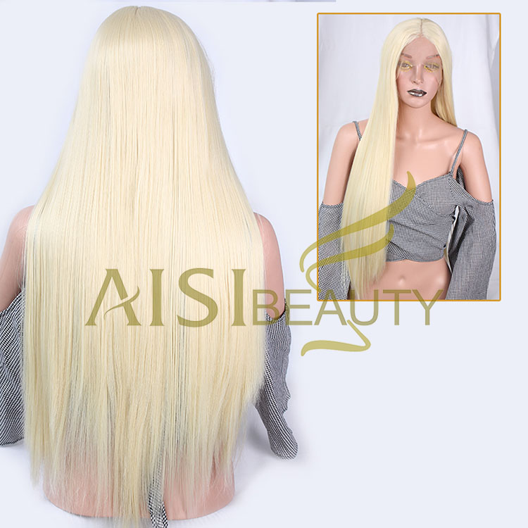 Aisi Beauty Wholesale Cheap Vendor 26 Inch Long Silky Straight Lace Frontal Synthetic Hair For Black Women Lace Front Wig