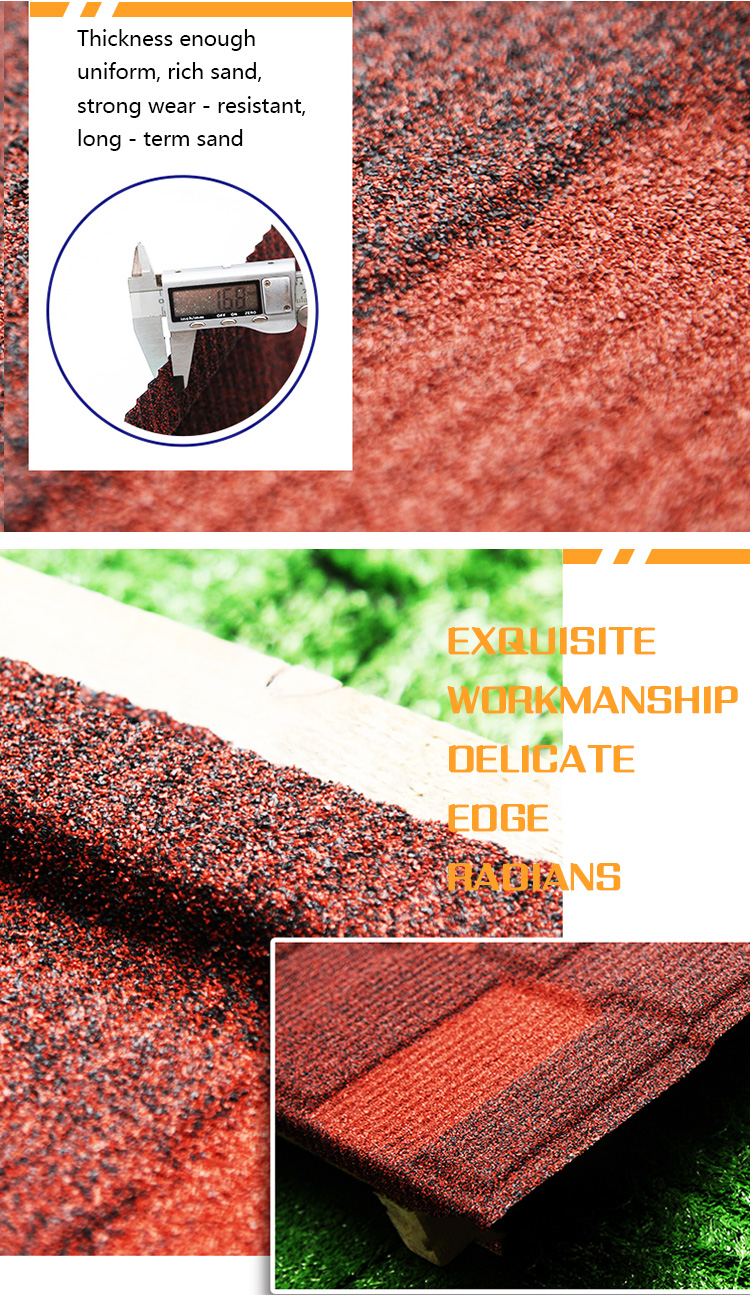 layer metal tile aluminum zinc steel roof aluzinc stone coated roofing tiles shingle Hot sell