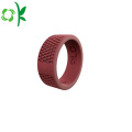 Bague en silicone gravée Anneau de sport rond noir