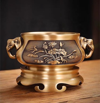 Classic Lotus Vintage Incense, Bakhoor, and Incense Burner - Brass Stove Collection