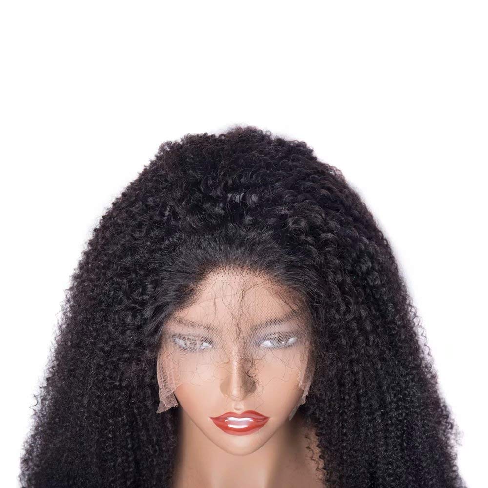 150% Density Lace Front Kinky Curly Wig 10A Mongolian Afro Curly Human Hair Wigs with Baby Hair Natural Hairline for African