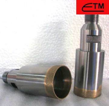 threaded shank diamond glass core drill bit