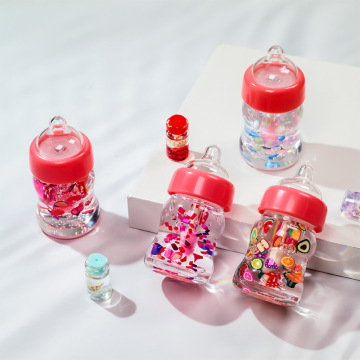 Candy-Fruit Organic Lip Gloss: Customizable Logo Milk Bottle Lip Oil