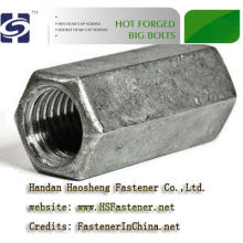 hex joints nuts din6334 carbon steel , plate zinc nut (ISO9001)